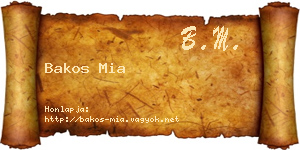 Bakos Mia névjegykártya